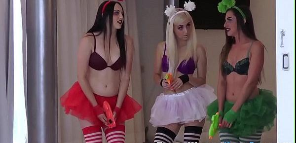  Dong riding and sucking real costumed teens